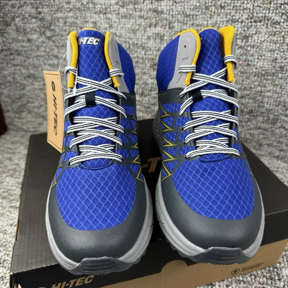 Hi-Tec Demolisher Boots Mens 9 Shoes Mid Lace Up Hiking Blue New